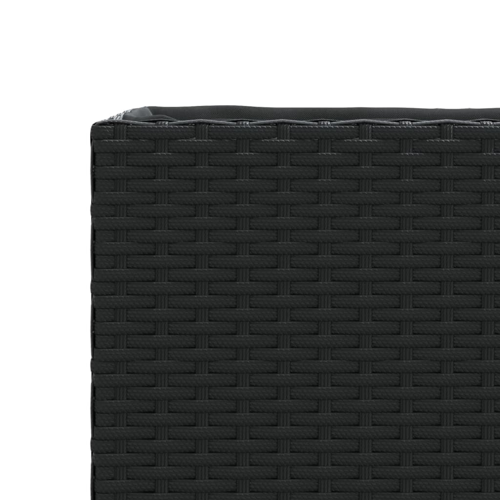 Garden Planters with 3 Pots 2 pcs Black 105x30x32 cm Poly Rattan