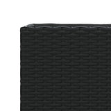 Garden Planters with 3 Pots 2 pcs Black 105x30x32 cm Poly Rattan