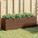 Garden Planter With Wheels And 3 Pots Poly Rattan
