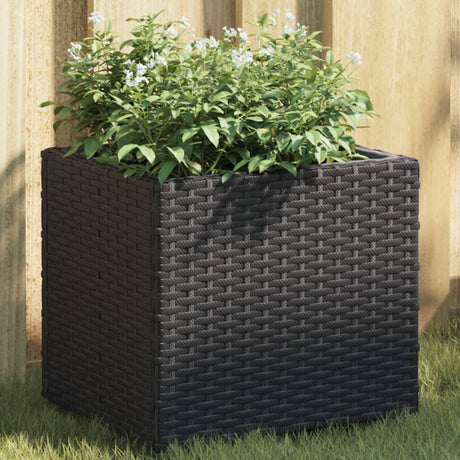 Garden Planter With Wheels And 3 Pots Poly Rattan