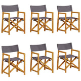6 Piece Folding Garden Chairs Fabric
