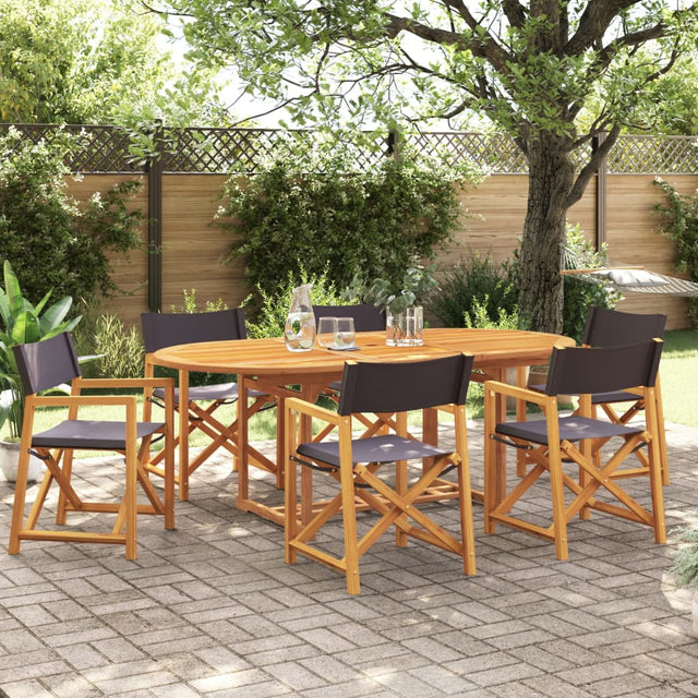 6 Piece Folding Garden Chairs Fabric