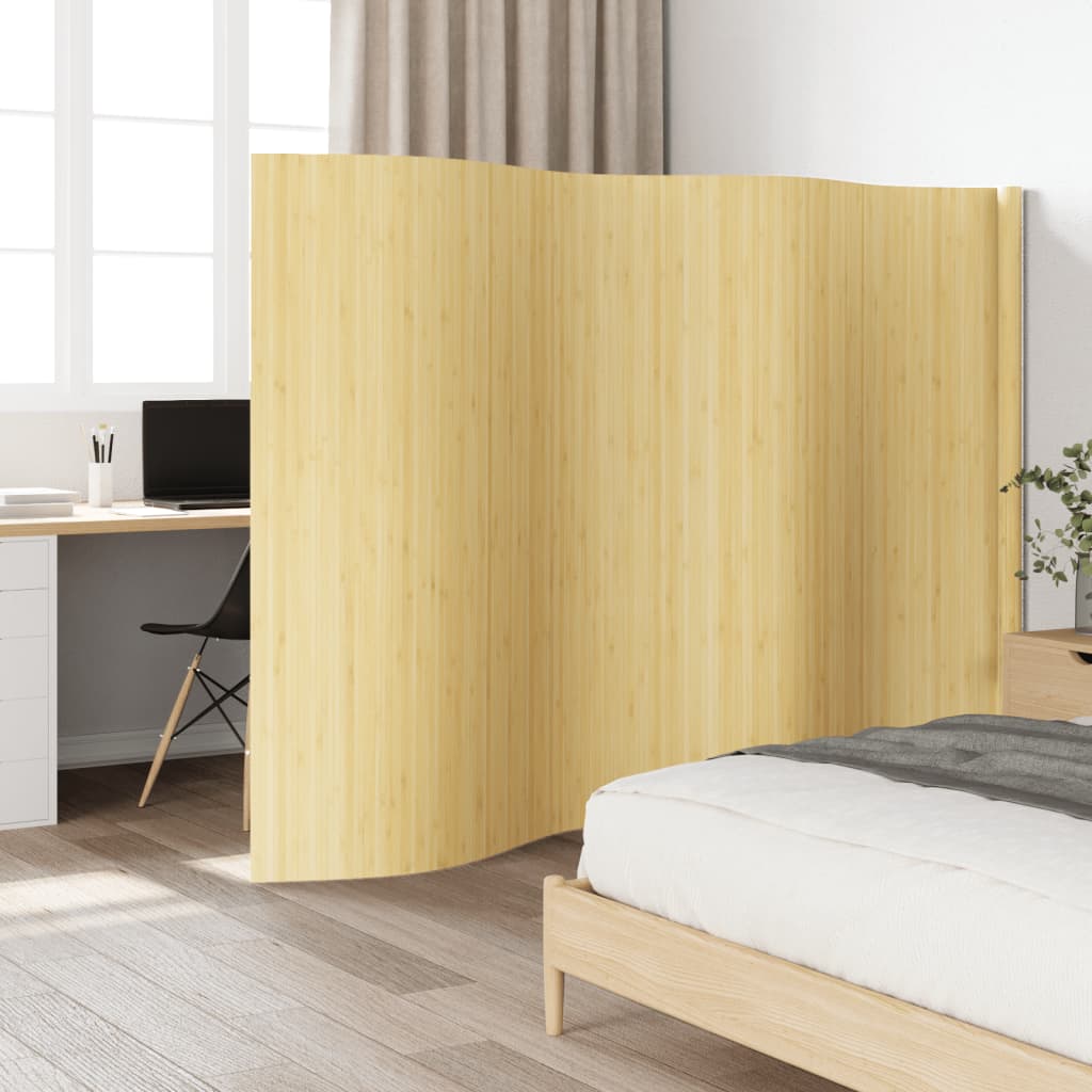 Room Divider Light Natural 165x400 cm Bamboo