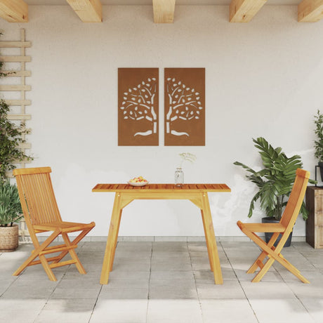 Garden Dining Table 110X56X75 Cm Solid Wood Acacia
