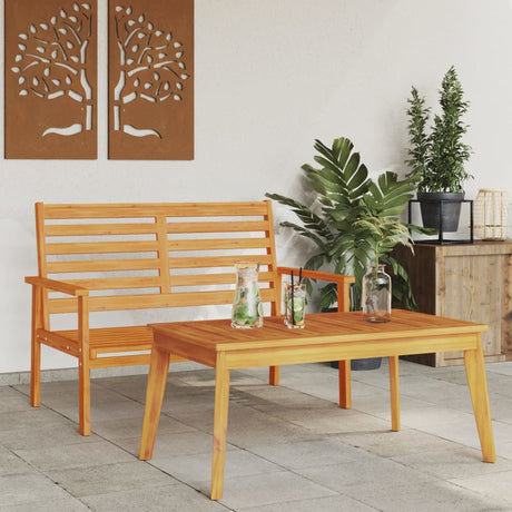 Garden Sofa 2Pcs With Cushion Solid Wood Acacia