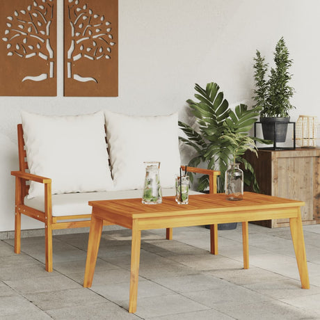 Garden Sofa 2Pcs With Cushion Solid Wood Acacia