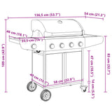 Gas Bbq Grill With 5 Burners Silver Stainless Steel