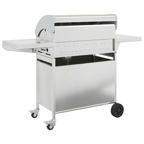 Gas Bbq Grill With 7 Burners Silver Stainless Steel