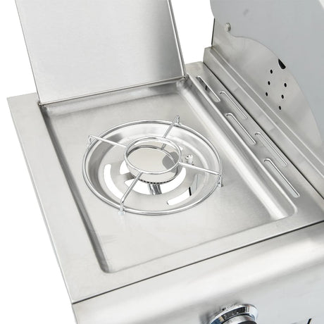 Gas Bbq Grill With 7 Burners Silver Stainless Steel