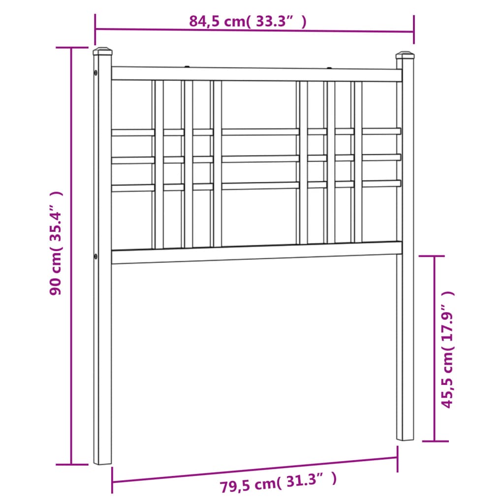 Metal Headboard 80Cm