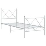 Metal Bed Frame Without Mattress With Footboard 75X190Cm