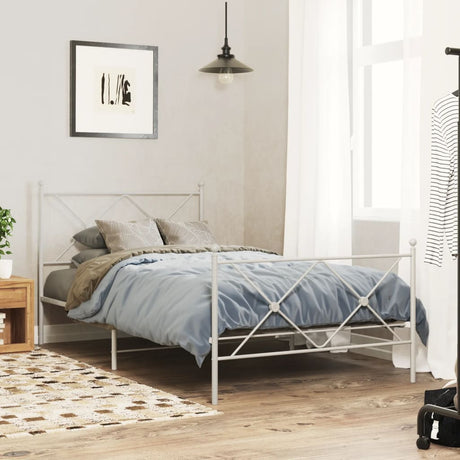 Metal Bed Frame Without Mattress With Footboard 75X190Cm