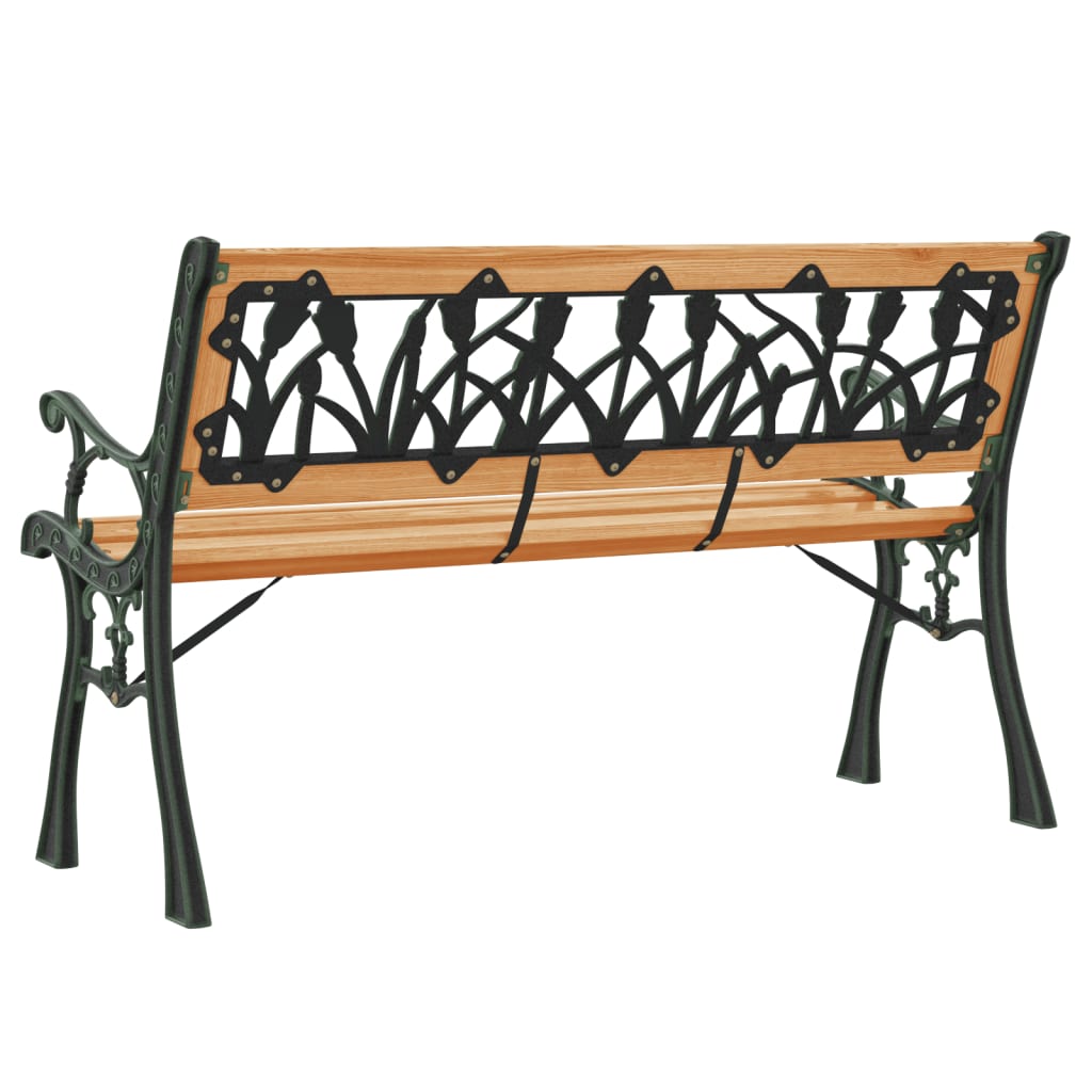Garden Bench 116 Cm Solid Wood Fir And Steel