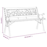 Garden Bench 116 Cm Solid Wood Fir And Steel