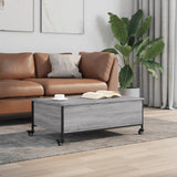 Coffee Table With Wheels 91X55X34 Cm Engineered Wood