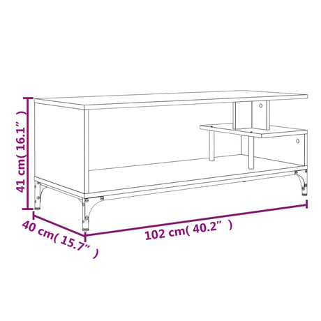 Tv Cabinet 102X40X41 Cm Engineered Wood And Powder-Coated Steel