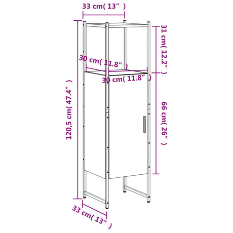 Bathroom Cabinet 33X33X120.5 Cm Engineered Wood