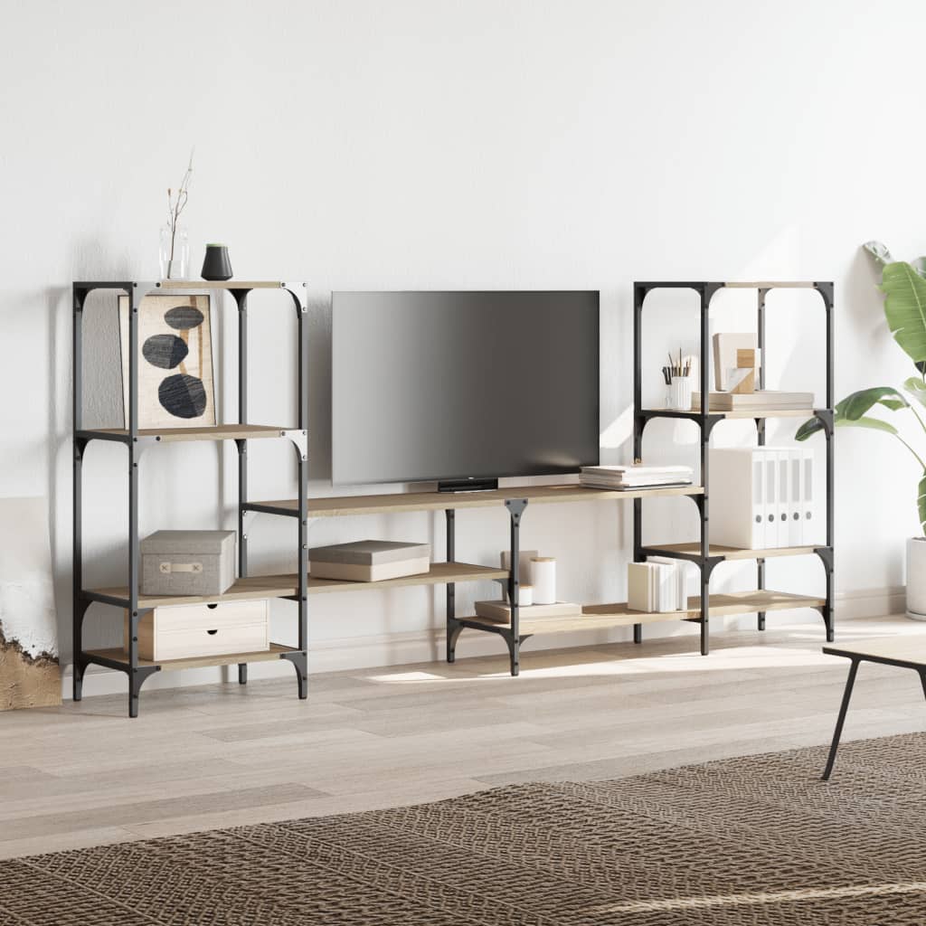 Tv Cabinet 206.5X28.5X95 Cm Engineered Wood