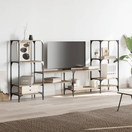 Tv Cabinet 206.5X28.5X95 Cm Engineered Wood
