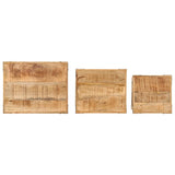 Nesting Side Tables 3 Pcs Solid Rough Wood Mango