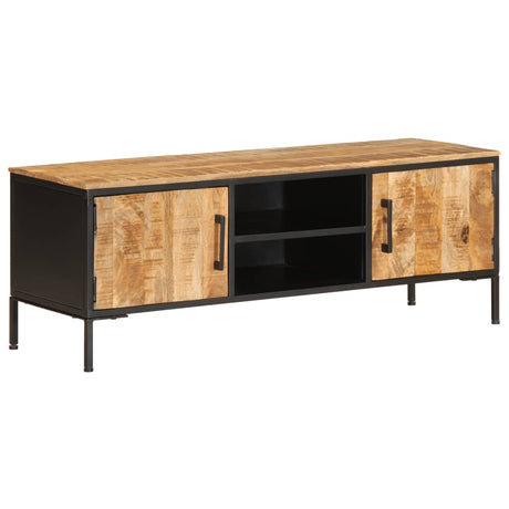 Tv Cabinet 110X35X40 Cm Solid Rough Wood Mango