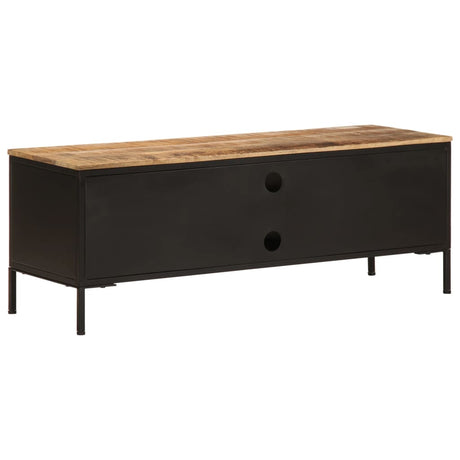Tv Cabinet 110X35X40 Cm Solid Rough Wood Mango