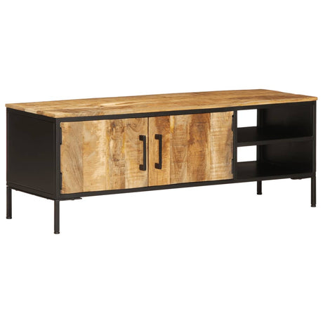 Tv Cabinet 110X35X40 Cm Solid Rough Wood Mango