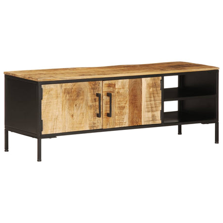 Tv Cabinet 110X35X40 Cm Solid Rough Wood Mango