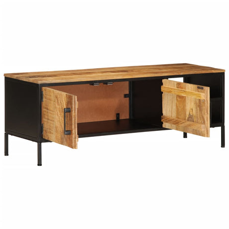 Tv Cabinet 110X35X40 Cm Solid Rough Wood Mango