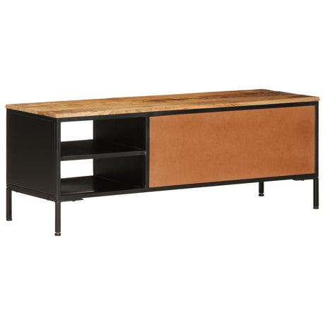 Tv Cabinet 110X35X40 Cm Solid Rough Wood Mango