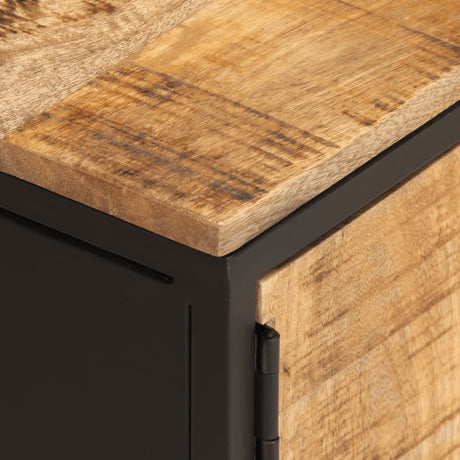 Tv Cabinet 110X35X40 Cm Solid Rough Wood Mango