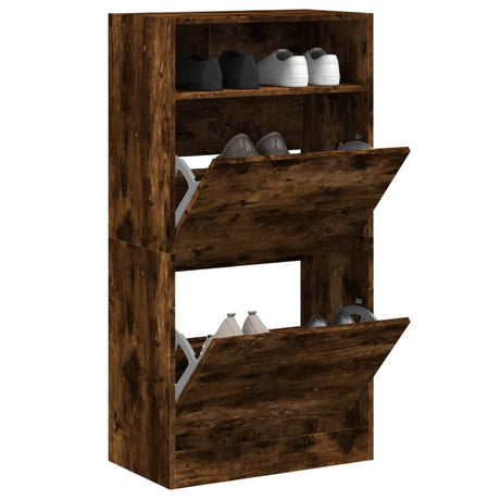 Shoe Cabinet With 2 Flip-Drawers 80X34X116 Cm