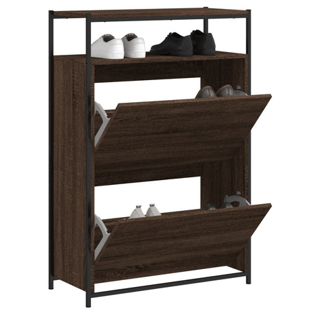 Shoe Cabinet With 4 Flip-Drawers 100X34X112 Cm