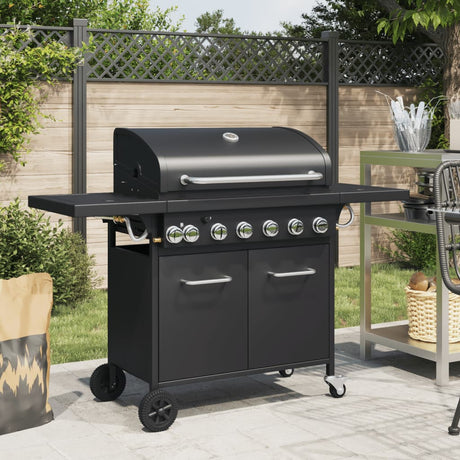 Gas Bbq Grill With Black Powder-Coated Steel