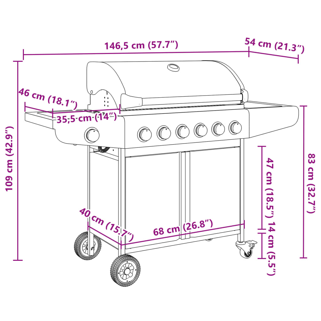 Gas Bbq Grill With Silver Stainless Steel