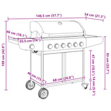 Gas Bbq Grill With Silver Stainless Steel