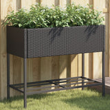 Garden Planter With Shelf Poly Rattan