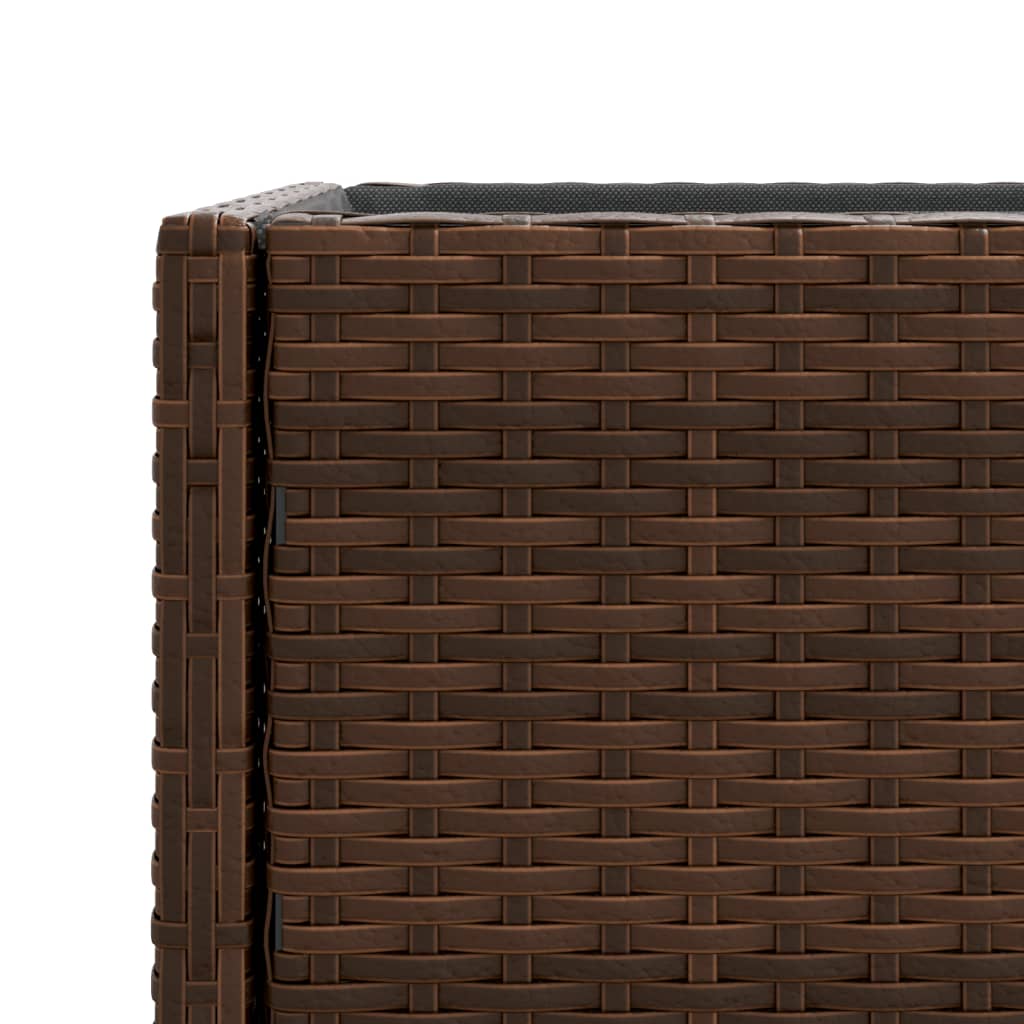 Garden Planter with Shelf Brown Poly Rattan