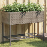 Garden Planter With Shelf Poly Rattan