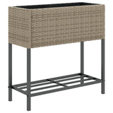 Garden Planter With Shelf Poly Rattan