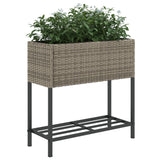 Garden Planter With Shelf Poly Rattan