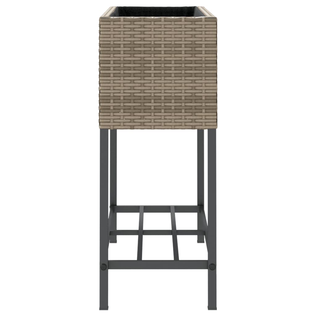 Garden Planter With Shelf Poly Rattan