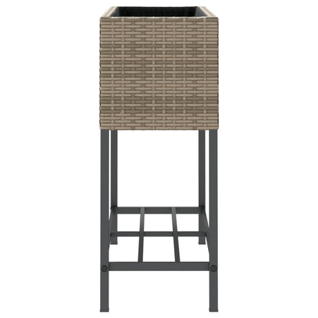 Garden Planter With Shelf Poly Rattan