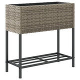 Garden Planter With Shelf Poly Rattan