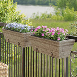 Planters With Hooks 2 Pcs Poly Rattan