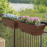 Planters With Hooks 2 Pcs Poly Rattan
