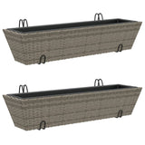 Planters With Hooks 2 Pcs Poly Rattan