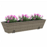 Planters With Hooks 2 Pcs Poly Rattan