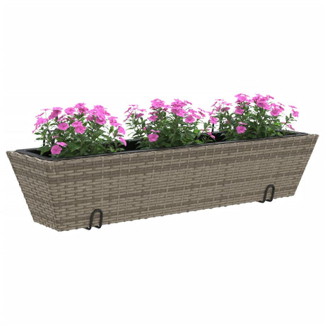 Planters With Hooks 2 Pcs Poly Rattan