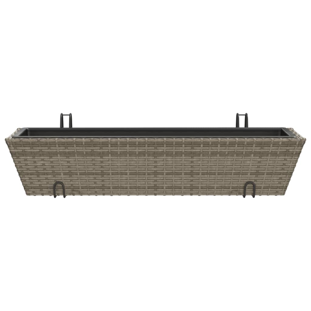 Planters With Hooks 2 Pcs Poly Rattan